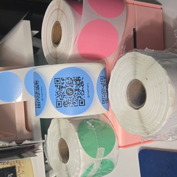 BUY NOW! 100 Thermal Stickers Available in Different Colors  2"Round QRCODE - Picture 9 of 16